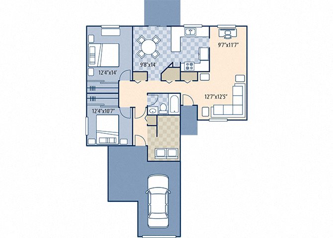 isenhower terrace 2 bed 1 bath floor plan